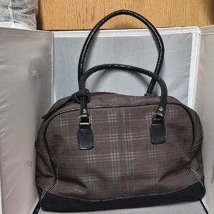 Stylish Brown Plaid Men's Over Night Bag